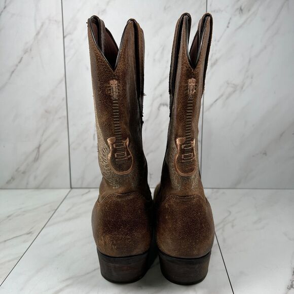 Durango 12" Gambler Mens 13 Wide Brown Leather Flying Guitar Western Boot DB012 - Picture 2 of 8